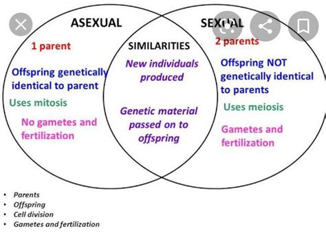 complete the venn diagram comparing and contrasting sexual and asexual