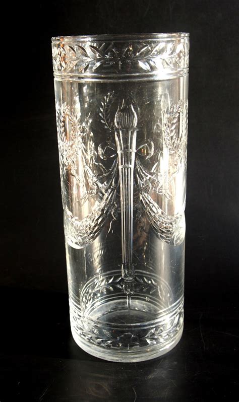 French Baccarat Deeply Cut Crystal Glass Arcole Vase Napoleon