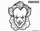 Pennywise Clowns Coloringhome Bettercoloring Colorier Spooky Coloriage Coloringfolder sketch template