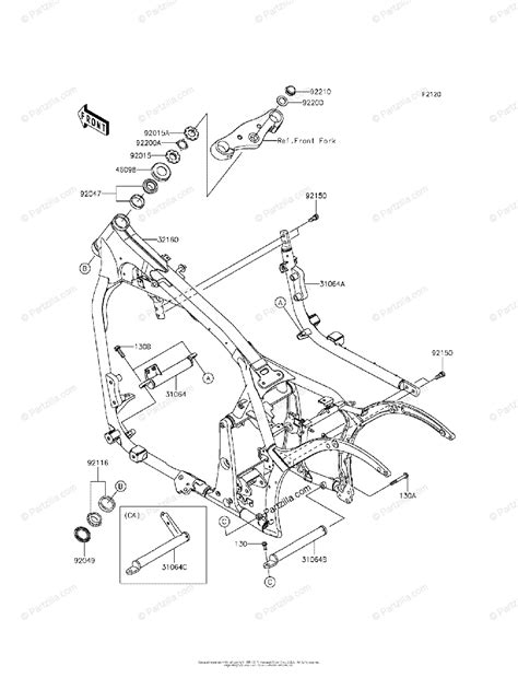kawasaki motorcycle  oem parts diagram  frame partzillacom