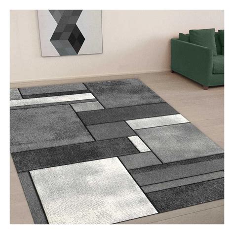 tapis design  moderne  cm rectangulaire brillance geometrique gris entree adapte au