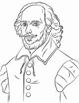 Shakespeare Bekende Kleurplaat Engelse Dichter Schrijver sketch template