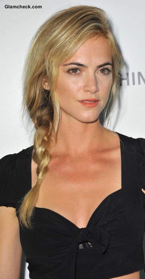 Emily Wickersham Sports Side Braid At “the Bridge” Premiere