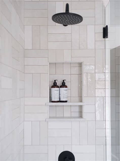 pin  kaytee design   bathroom bathroom shower design white subway tile bathroom