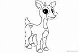 Coloring Pages Nosed Reindeer Red Kids Printable sketch template