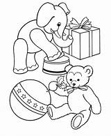Coloring Toys Christmas Pages Sheets Toy Printable Story Stuffed Colouring Kids Color Bear Holiday Print Gifts Elephant Animal Animals Activity sketch template