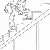 Coloring Pages Job Carpenter Wood Stairs Hellokids sketch template