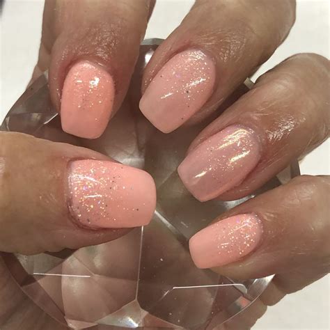 Spring Peach Ombré Glitter Gel Nails Light Elegance Ready For Rio