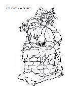 Coloring Christmas Claus Chimney Santa Pages Book Kids Print sketch template