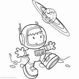 Chibi Astronaut Coloring sketch template