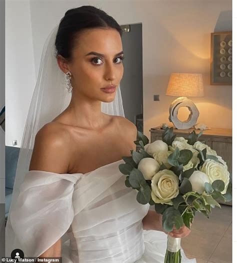 Lucy Watson Dons A Chic Ivory Suit During Civil Ceremony To James
