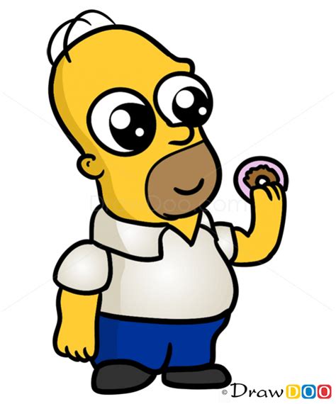 How To Draw Homer Simpson Chibi How To Draw Drawing Ideas Draw
