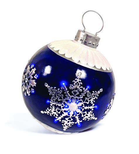 blue led lit snowflake ornament commercial christmas supply
