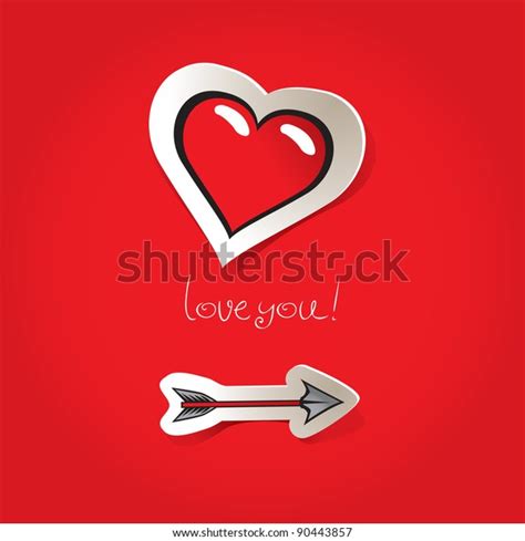 valentines day card arrow heart stock vector royalty free 90443857
