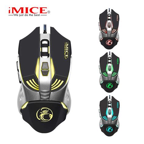 imice wired gaming mouse 7 button 3200 dpi led optical usb computer