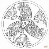Mandala Mandalas Ausmalbilder Tiere Coloriage Poisson Fisch Supercoloring Colorier sketch template