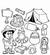 Camping Coloring Pages Equipment Scouting Theme Preschoolers Supplies Colouring Color Family Printable Getdrawings Getcolorings Worksheets Print Pag Colorings sketch template
