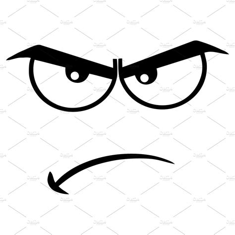 Black And White Angry Face ~ Illustrations ~ Creative Market