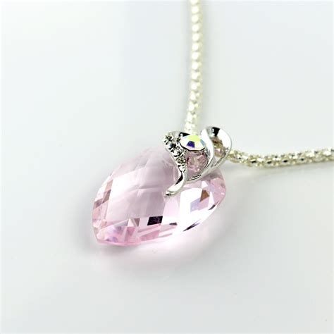 fashion pink color crystal pendant necklace  women accessories