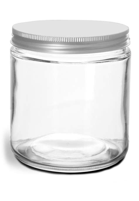 Sks Bottle And Packaging 16 Oz Clear Glass Jars W Lined Aluminum Caps
