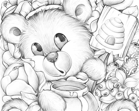 blossom disguise cute coloring page  adults  kids etsy uk