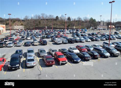 parking lot full  cars stock photo royalty  image  alamy