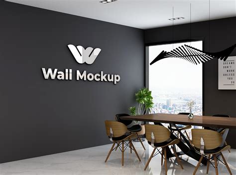 meeting room interior design  wall mockup  psd  ayyat ahmad