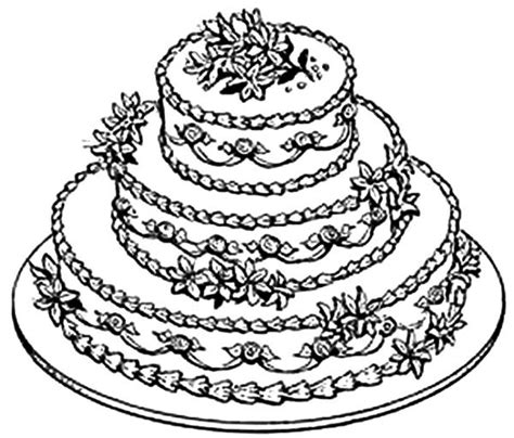 cake coloring pages  getdrawings