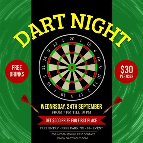 green dart night competition square video contest poster contest templates