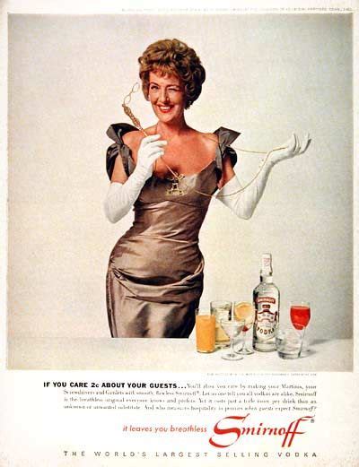 1962 smirnoff vodka original vintage advertisement photographed in bright color featuring the