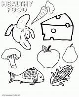 Coloring Healthy Food Pages Printable Foods Picnic Sheets Unhealthy Protein Health Children Preschool Colouring Print Sheet Group Kids Color Eating sketch template
