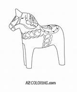 Dala Horse Coloring Comments Coloringhome sketch template