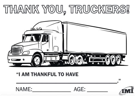 trucker coloring page imi