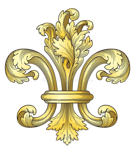gold fleur de lys stock vector image  emblem decoration