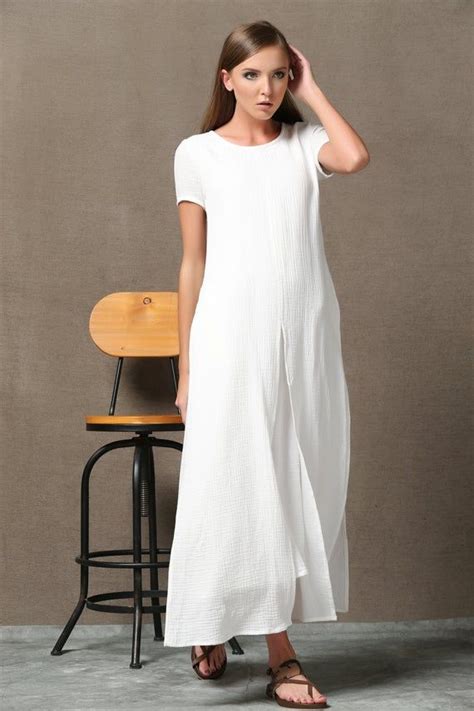 linen dress summer dress white maxi dress dress for woman etsy linen