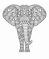 Coloring Elephant Pages Adults Printable Colouring Adult Elephants Print Detailed Svg Book sketch template