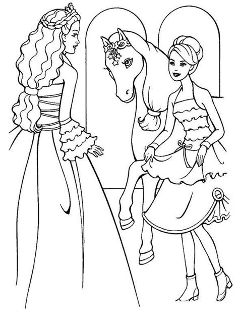 barbie  horse colouring pages