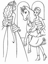 Barbie Coloring Pages Horse Printable Kids sketch template