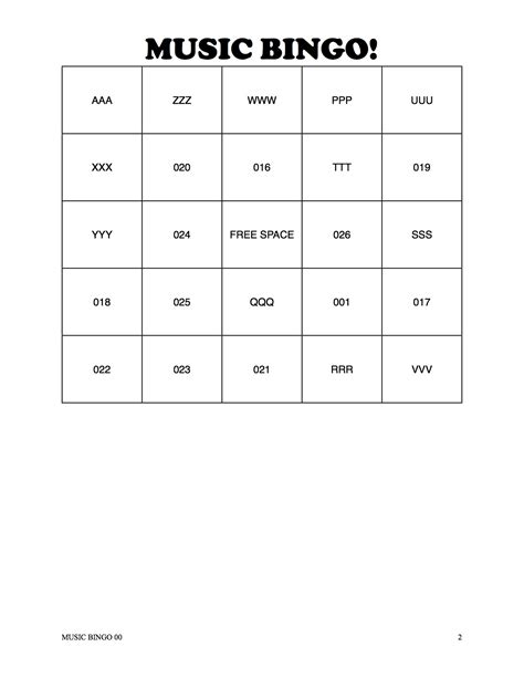 music bingo music therapy activities wiki