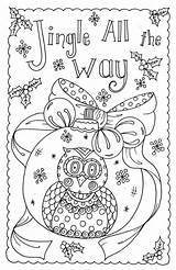 Christmas Coloring Pages Color Owl Cards Etsy Own Card Artist Sold Adult Create sketch template
