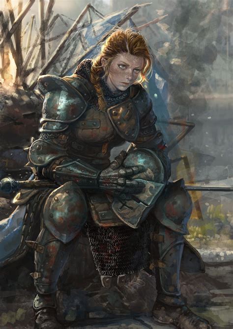 female cleric of war with images character art