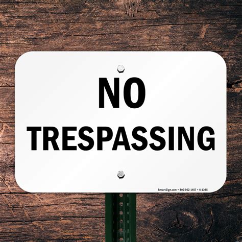 trespassing sign sku