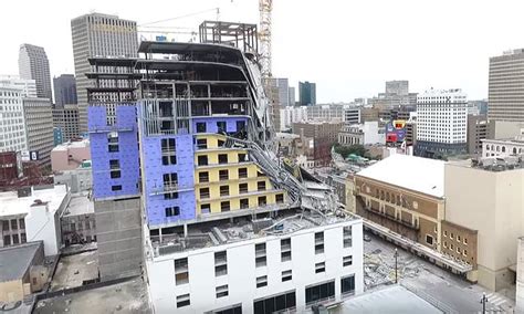 drone footage shows damage   orleans hard rock hotel collapse daily mail