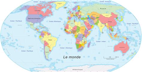 carte geographique du monde