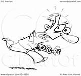 Fearful Running Man Toonaday Royalty Outline Illustration Cartoon Rf Clip sketch template