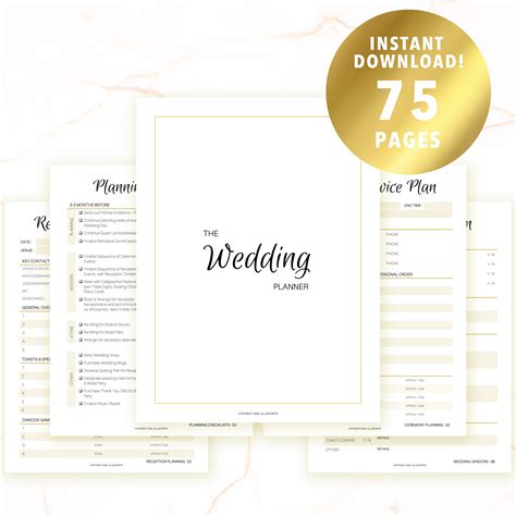 wedding planner printables