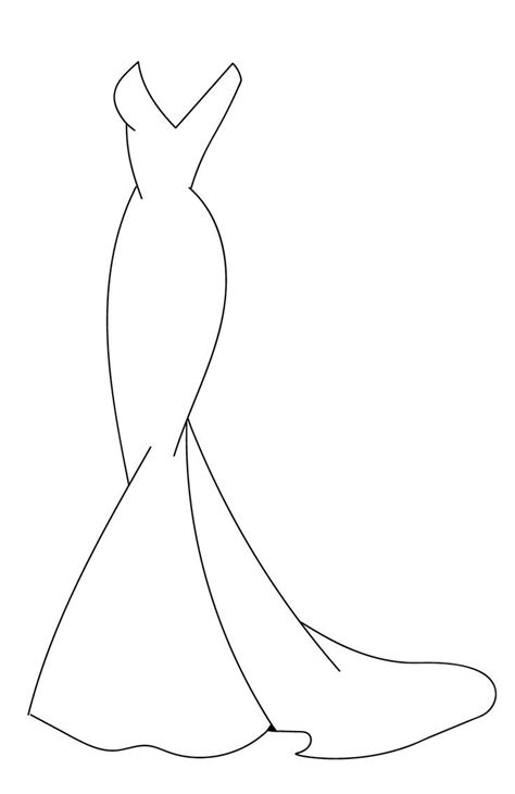 wedding dress outline dress outline dress drawing easy dress design