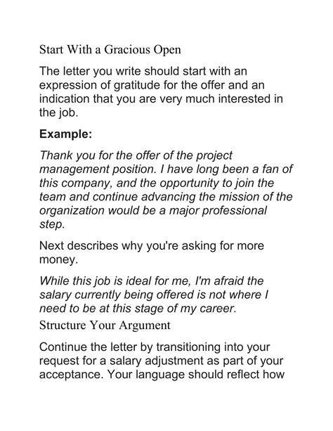 printable salary negotiation letter templates  job offer