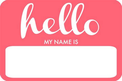Hello My Name Is Free Printable In Pink Blue Also Available Diy