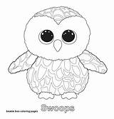 Ty Coloring Beanie Pages Boo Swoops Boos Printable Stuffed Slush Owl Print Babies King Penguin Color Animal Baby Colouring Party sketch template